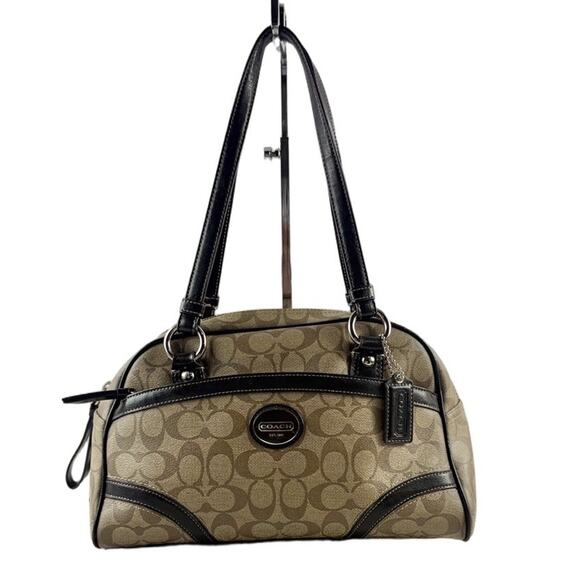 COACH-F18918-PEYTON-SATCHEL KHAKI/MAHOGANY - Picture 1 of 9